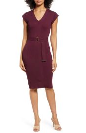 Vince Camuto Belted Body-Con Sweater Dress at Nordstrom